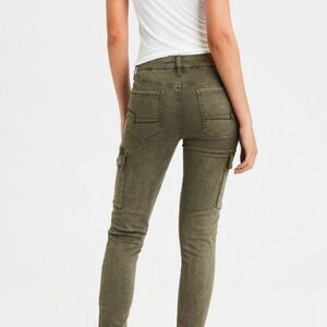 American Eagle Super Stretch Button Fly Zip Ankle Jegging Jeans Green Size 8L